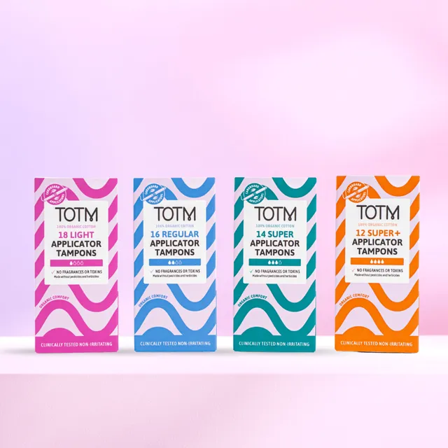 TOTM Organic Cotton Applicator Tampons Regular, image 1
