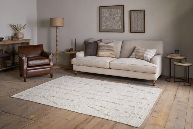 Nkuku Shanti Wool & Cotton Rug, Natural, 150x240 cm, image 1