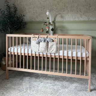 Mokee Midi Cot Bed, Beech (Untreated Solid Beechwood), image 2