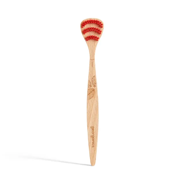 Georganics Beechwood Tongue Scraper, image 1
