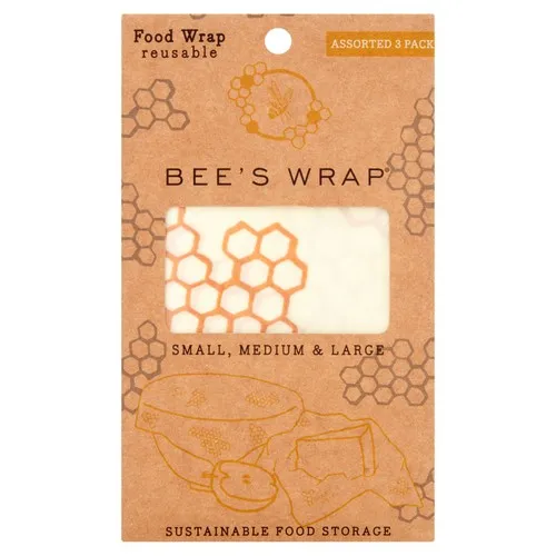 Bee's Wrap Reusable Food Wraps, Assorted 3 Pack, image 1