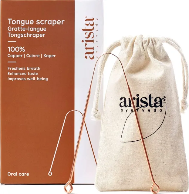 Arista Ayurveda Copper Tongue Scraper, image 1